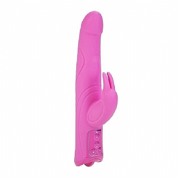 vibrador rotativo com estimulador clitoriano jack rabbit silicone pink