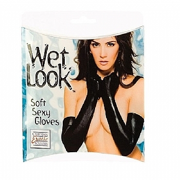luvas longas - wet look soft sexy gloves
