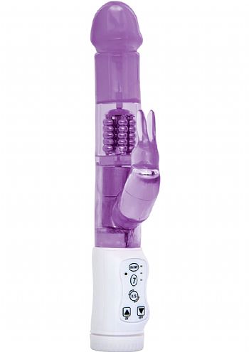 vibrador rotativo com estimulador clitoriano - petite natural tip rabbit purple