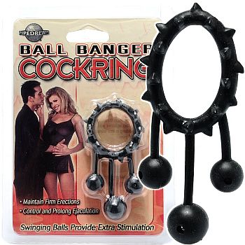 anel peniano com bolinhas massageadoras - ball banger cock ring ball