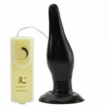 plug anal liso negro com vibrac?o